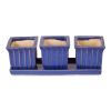 Ceramic Mini Planter Set - Blue Square