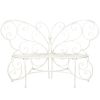 White Butterfly Garden Bench