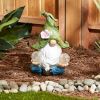 Meditating Leaf-Hat Gnome Solar Garden Light