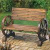 Wagon Wheel Themed Garden Bench