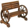 Wagon Wheel Themed Garden Bench