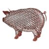 Open Geometric Frame Metal Pig Sculpture