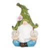 Meditating Leaf-Hat Gnome Solar Garden Light