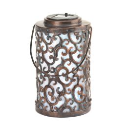 Iron Swirls Solar Garden Lantern