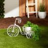 White Metal Tricycle Planter