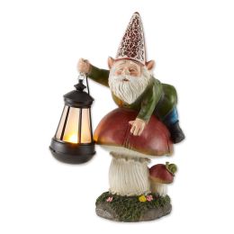 Gnome on Mushroom Solar Garden Light