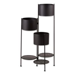 Three-Tier Matte Black Metal Plant Stand