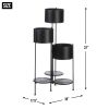 Three-Tier Matte Black Metal Plant Stand