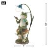 Frog Reading on Mushroom Solar Garden Light