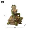 Frog Reading on Turtle Solar Garden Light