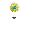 Solar Lighted Garden Stake - Green and Yellow Flower