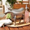 Galvanized Metal Cow Garden Figurine