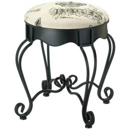 Accent Plus Paris Cushioned Stool with Black Frame