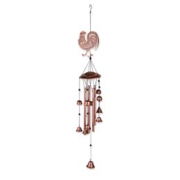 Accent Plus Metal Bell-Style Rooster Windchimes