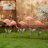 Accent Plus Flock of Flamingos Metal Garden Stake