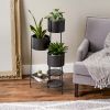 Summerfield Terrace Three-Tier Matte Black Metal Plant Stand