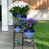 Accent Plus Two-Tone Blue Ceramic Planter Set