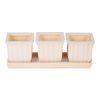 Ceramic Mini Planter Set - Ivory Square