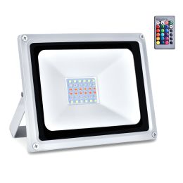 LED RGB Flood Light, Outdoor Color Changing Flood Lighting, IP66 Waterproof,Remote Control, for Garden Stage Lighting