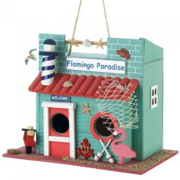 Flamingo Paradise Wood Bird House