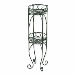 Scrolled Verdigris Two-Level Plant Stand