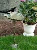 Iron Leaf Design Verdigris Birdbath