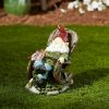 Solar Light-Up Rocking Chair Nap Garden Gnome