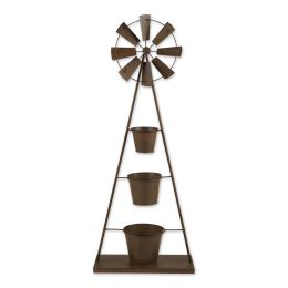 Metal Windmill Plant Stand