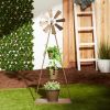 Metal Windmill Plant Stand