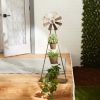 Metal Windmill Plant Stand